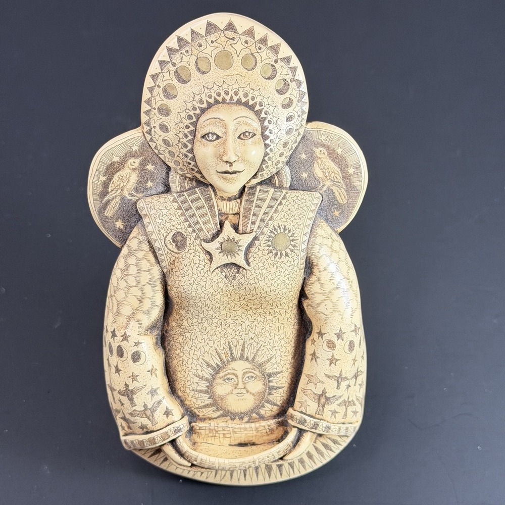 Rachel Badeau Celestial Goddess Wall Plaque Moosup Valley Design Sun Stars 2000